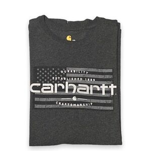 Men’s Carhartt Logo T-shirt Relaxed Fit Charcoal Grey Size 2XL